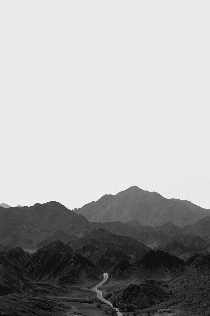 landscape mountains black and white photography